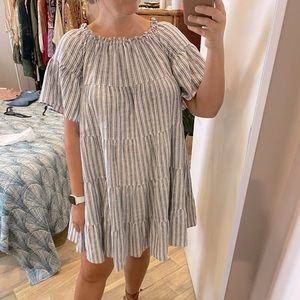 Max studio blue/white striped sundress